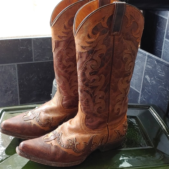 Ladies Western Leather Stitched Boots Size 9M - Picture 2 of 13